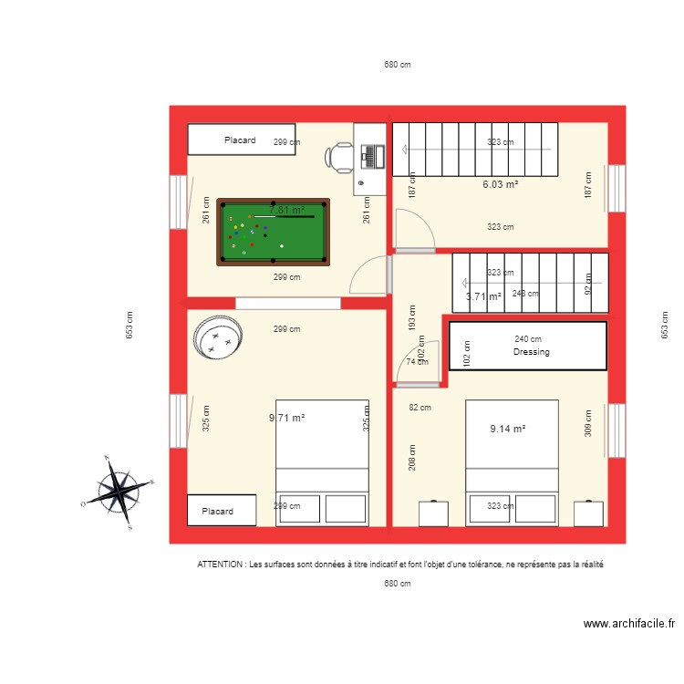 BI 1893 1er étage coté. Plan de 0 pièce et 0 m2