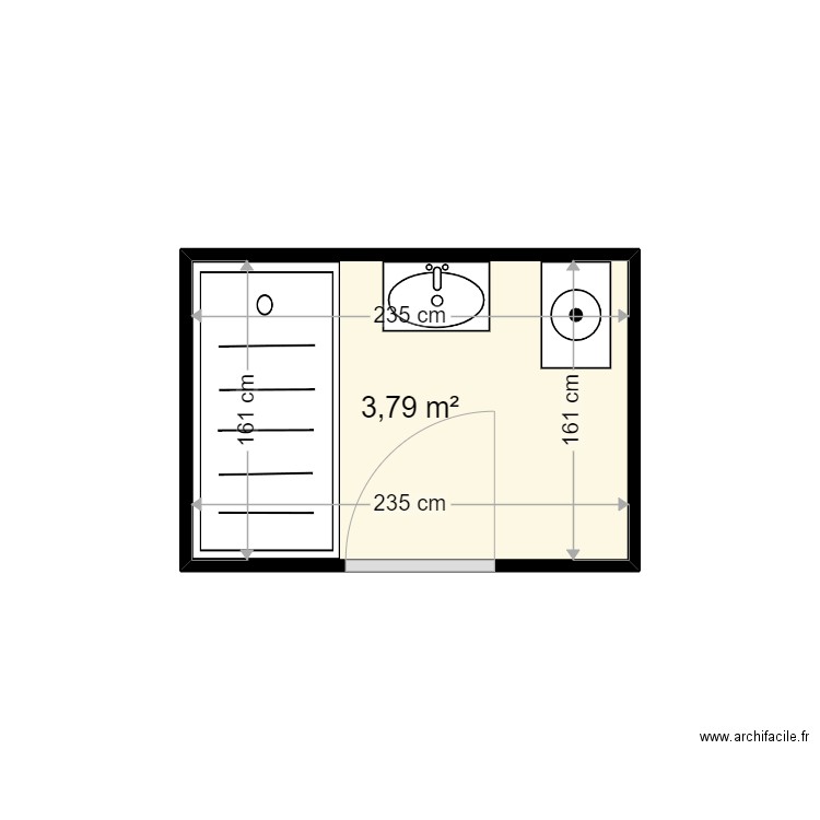 SURET NATHALIE . Plan de 1 pièce et 4 m2