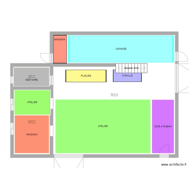 plan. Plan de 3 pièces et 119 m2