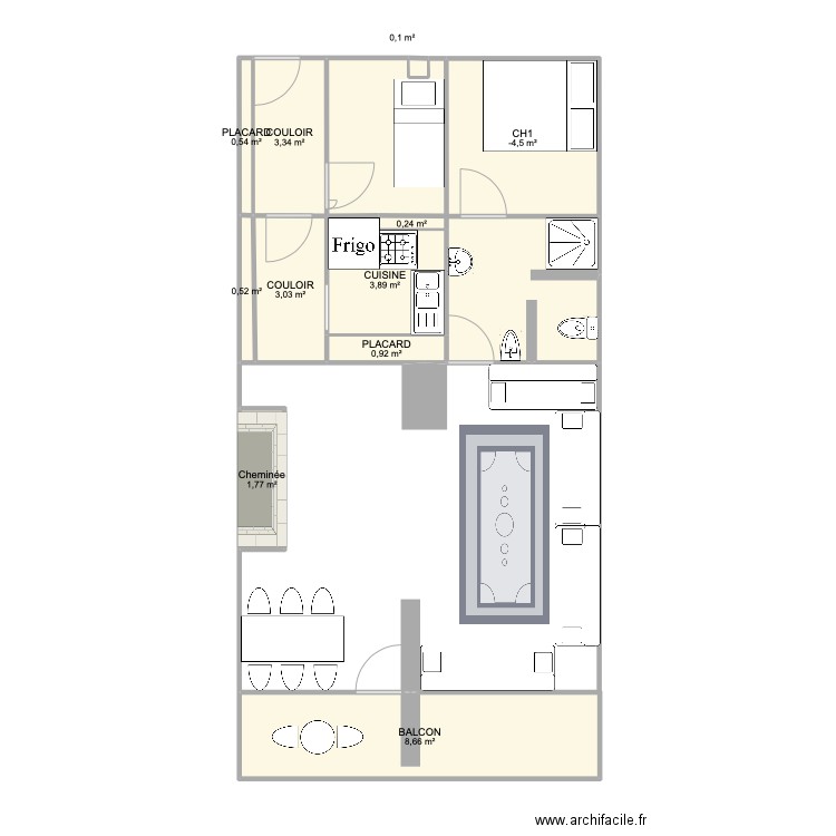 chalet. Plan de 11 pièces et 30 m2