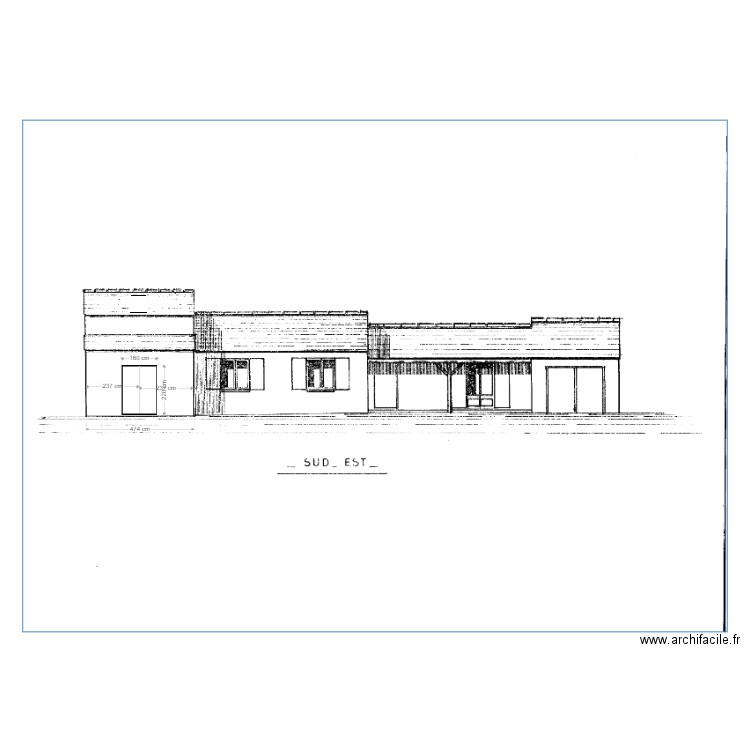 Façade SUD studio. Plan de 0 pièce et 0 m2