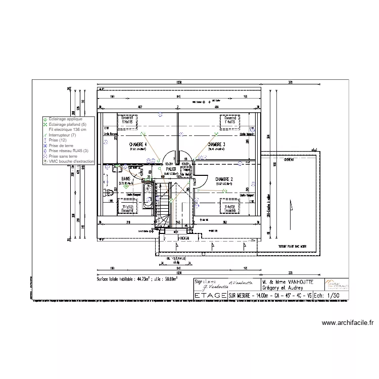VANHOUTTE R+1. Plan de 