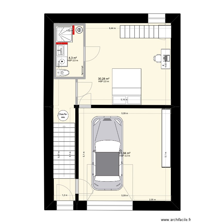 Plan définitif meublé. Plan de 15 pièces et 225 m2