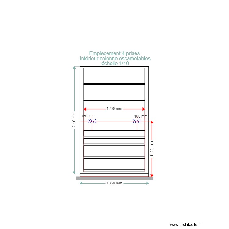 EMPLACEMENT PRISES colonnes portes excamotables CLEMENT. Plan de 0 pièce et 0 m2