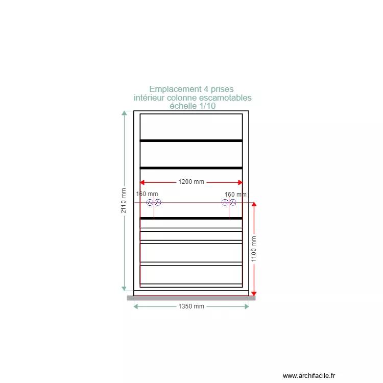 EMPLACEMENT PRISES colonnes portes excamotables CLEMENT. Plan de EMPLACEMENT PRISES colonnes portes excamotables CLEMENT. Plan de