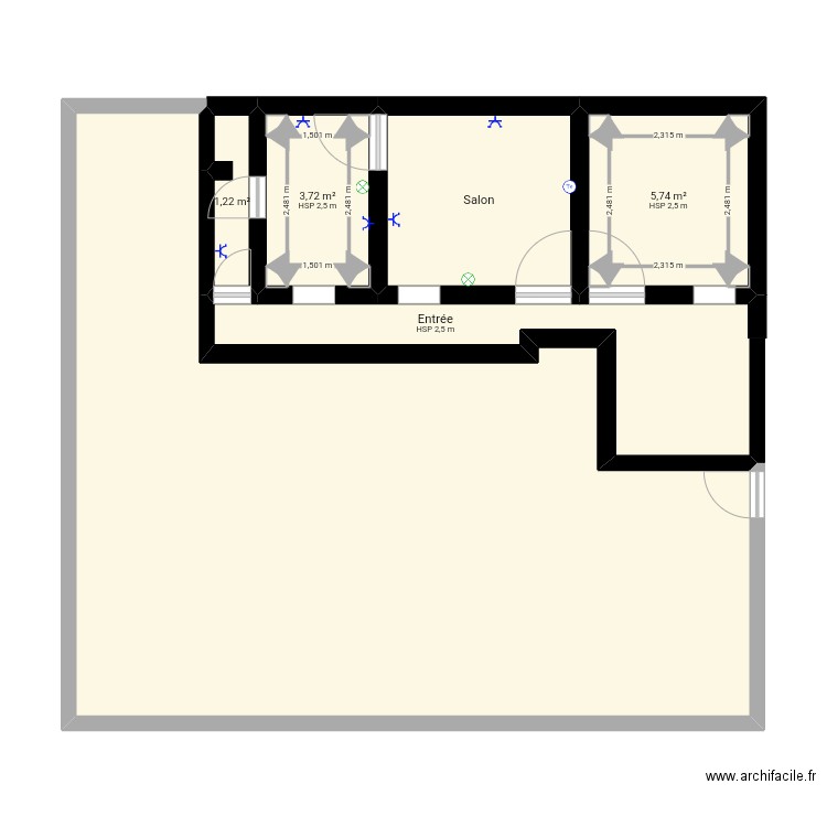MAISON PP. Plan de 19 pièces et 180 m2