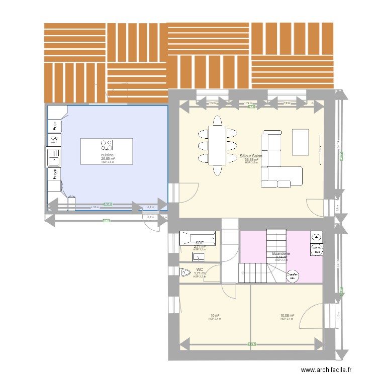 Maison Saint AVE RDC . Plan de 0 pièce et 0 m2