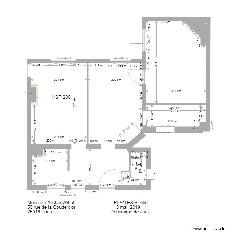 plan existant Alistair . Plan de 0 pièce et 0 m2