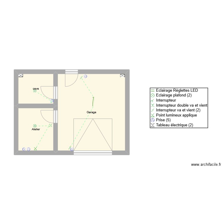 garage M Durand. Plan de 3 pièces et 30 m2