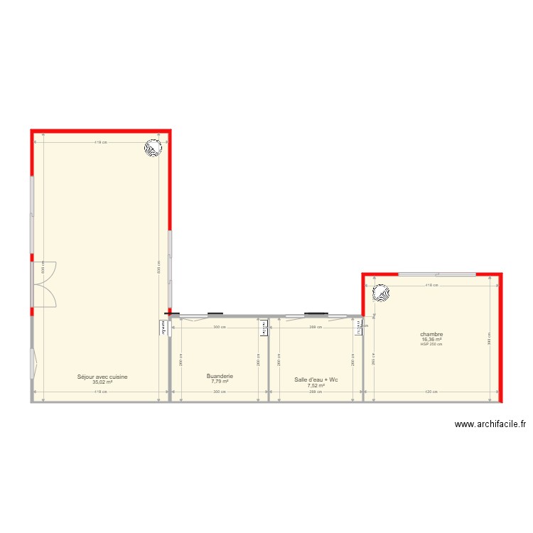 bel oeil  plan futur. Plan de 4 pièces et 67 m2