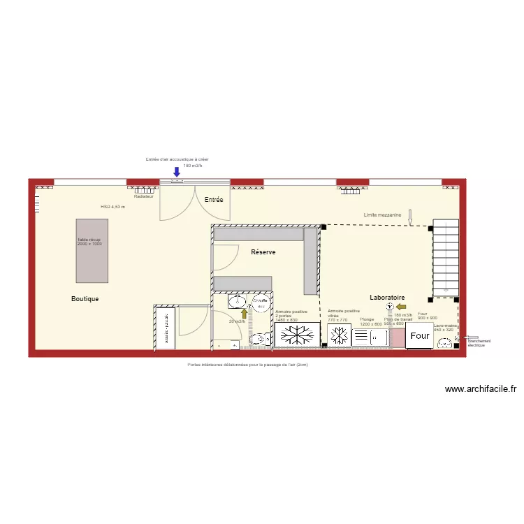 Boutique Sandrine plan de VMC v6 11 mars 2020. Plan de 
