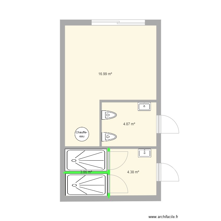 sanitaire. Plan de 0 pièce et 0 m2