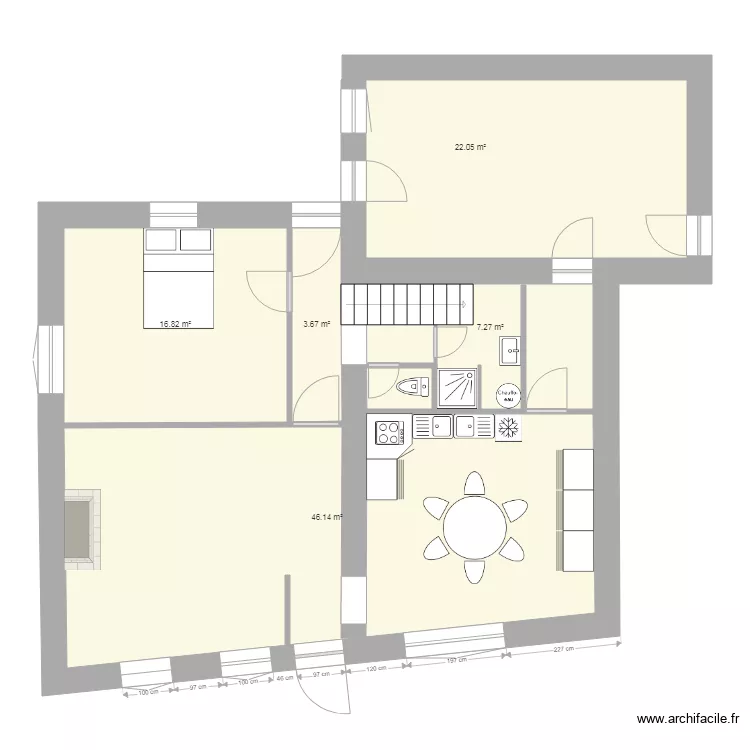 marrenne 2 cuisine kiki. Plan de 