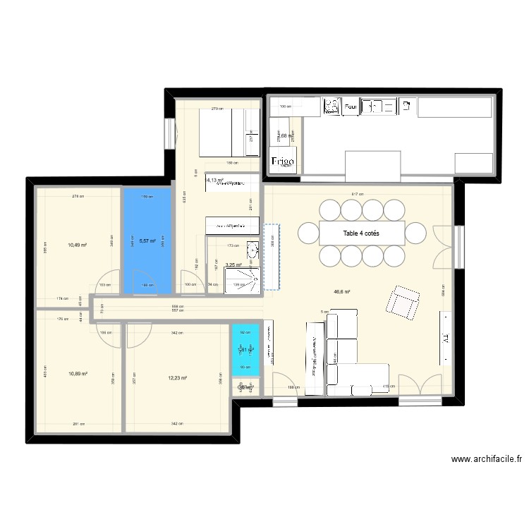 Chambre véranda + cuisine garage + porte d'entrée changée. Plan de 10 pièces et 108 m2