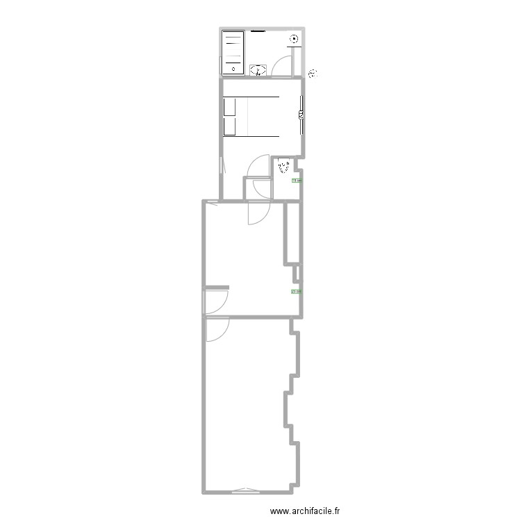 SALFATI . Plan de 6 pièces et 31 m2