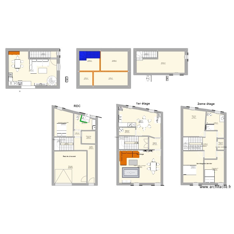 maison 2. Plan de 29 pièces et 259 m2