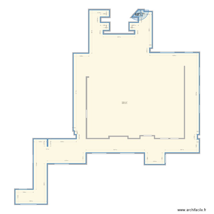 centre dentaire. Plan de 1 pièce et 187 m2