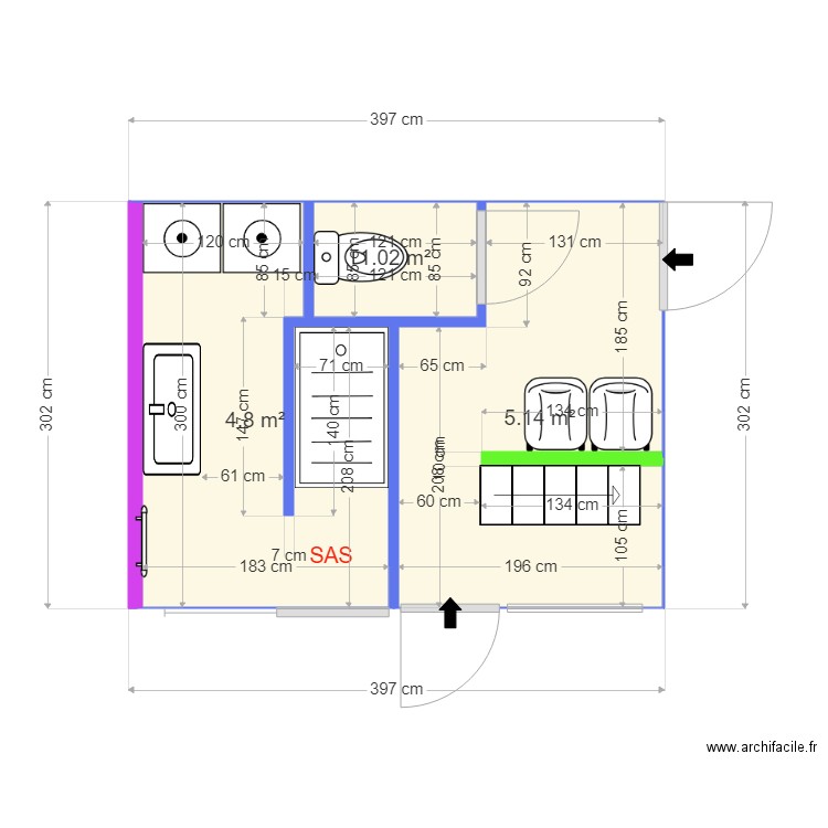 sdb FUTUR PROJET marianne solution 2. Plan de 0 pièce et 0 m2