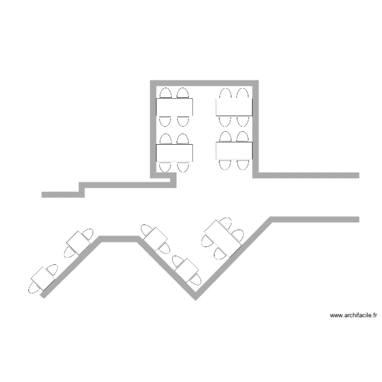 salle &agrave; manger salon. Plan de 
