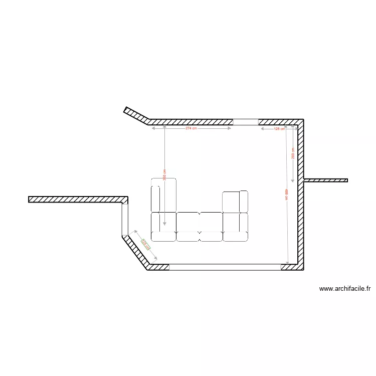 Salon  Guadeloupe. Plan de 