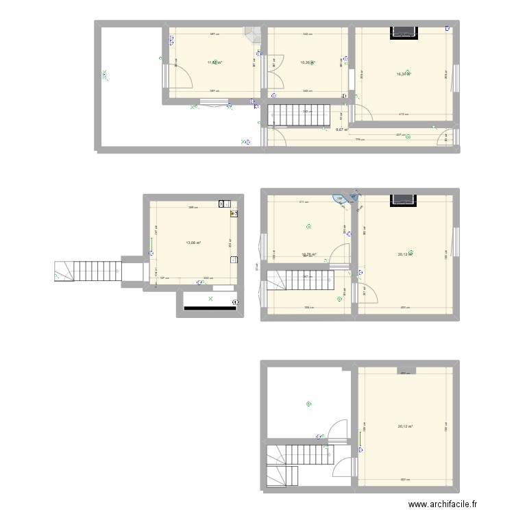 plan maison. Plan de 8 pièces et 118 m2