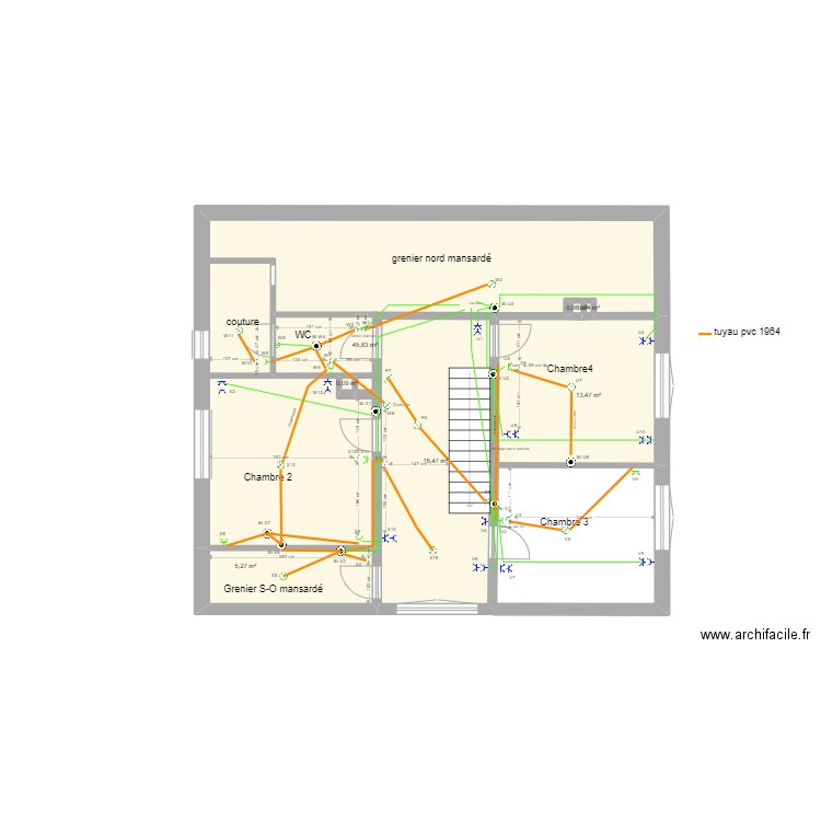 2022 electricité plan 1er etage Pierre. Plan de 0 pièce et 0 m2