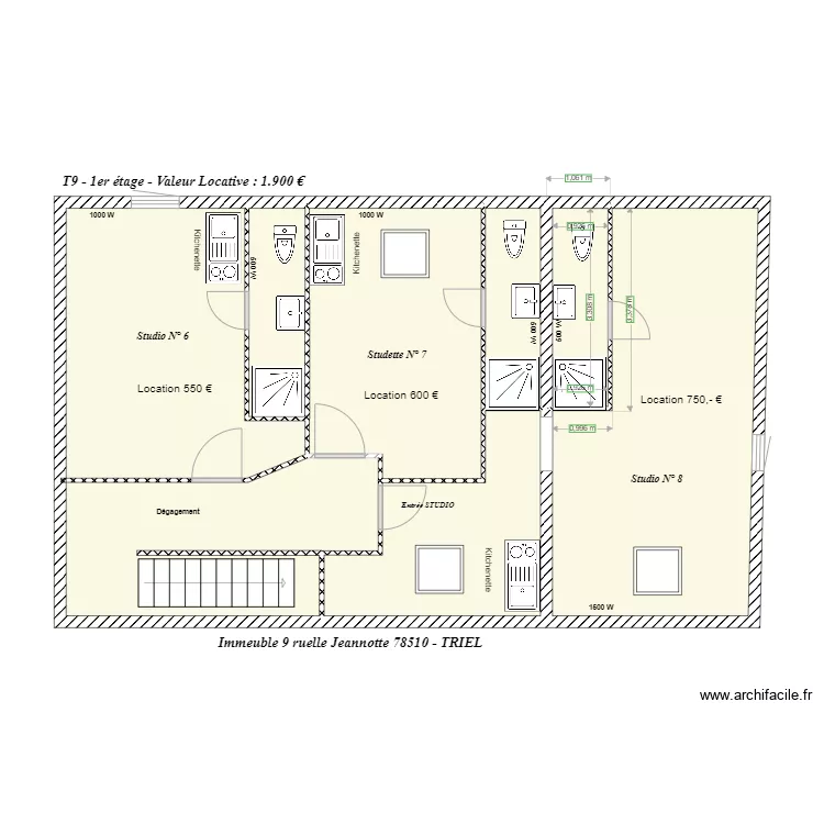 T9 1er - VALEUR LOCATIVE. Plan de 