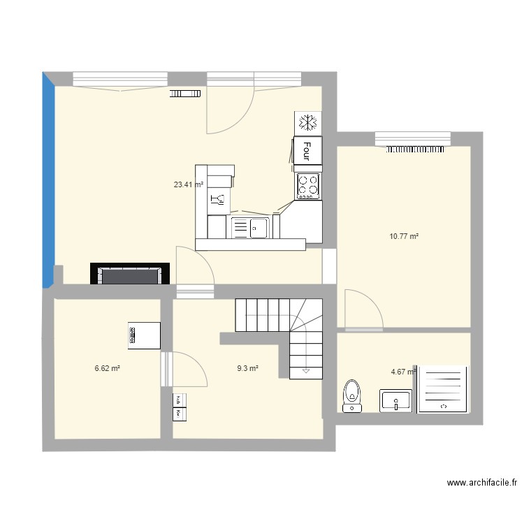 studio. Plan de 0 pièce et 0 m2