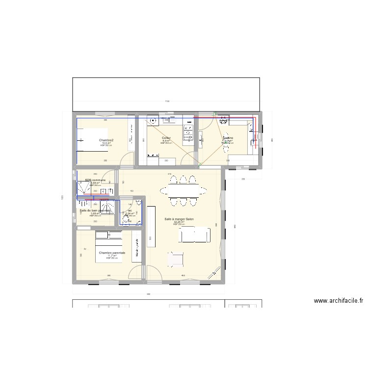 20 aout 2023. Plan de 8 pièces et 85 m2