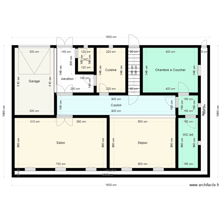 Plan de terrain 15mx10m Client 37413742. Plan de 12 pièces et 125 m2