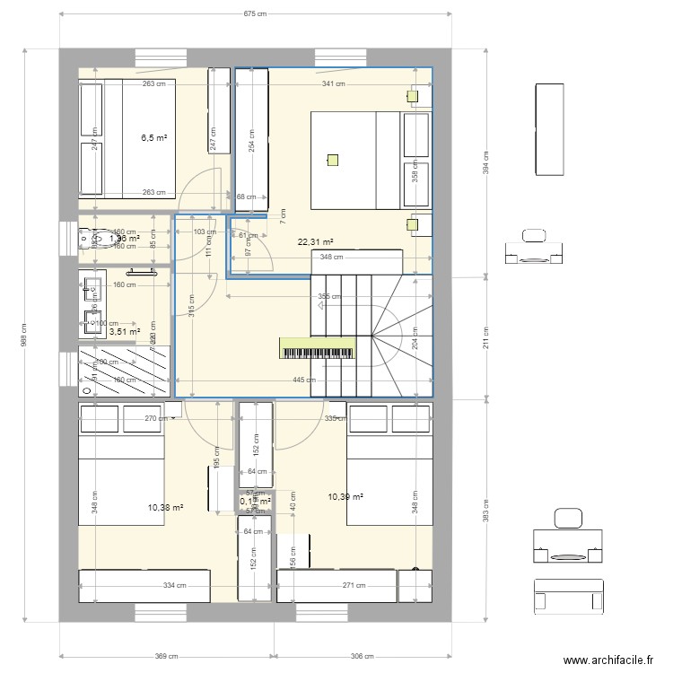 Haut. Plan de 0 pièce et 0 m2