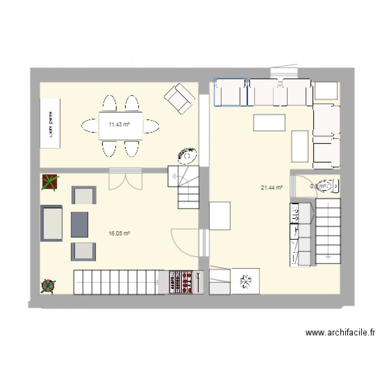 1ermicanosaménagéDIMENSIONSavec pièces et wcdv. Plan de 0 pièce et 0 m2