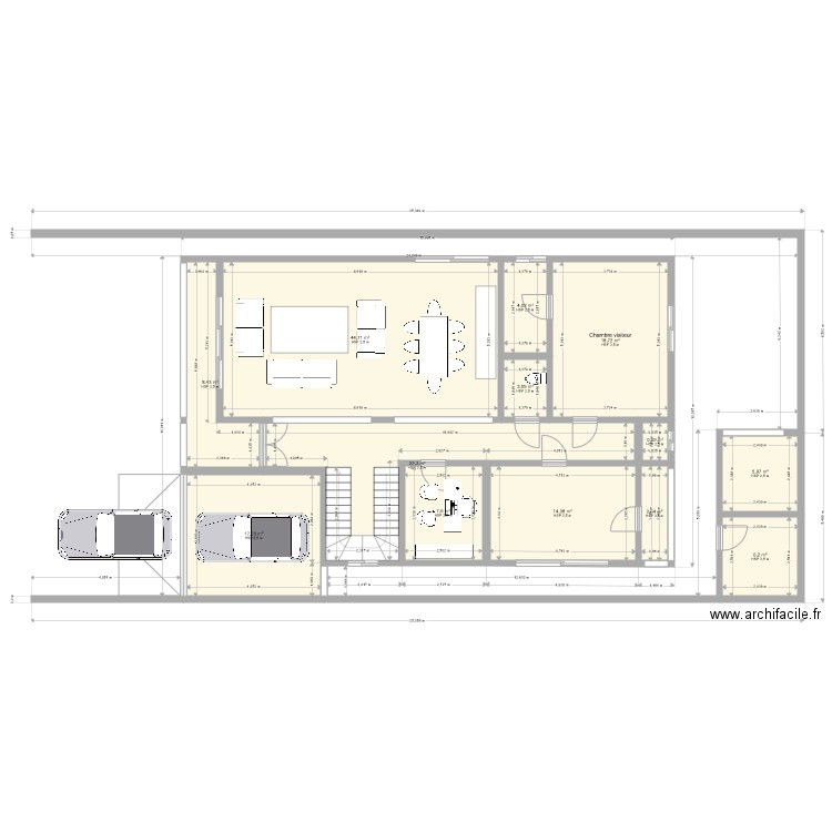 Maison RDC1. Plan de 13 pièces et 155 m2