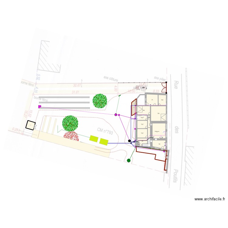 Projet ANC bis. Plan de 20 pièces et 239 m2