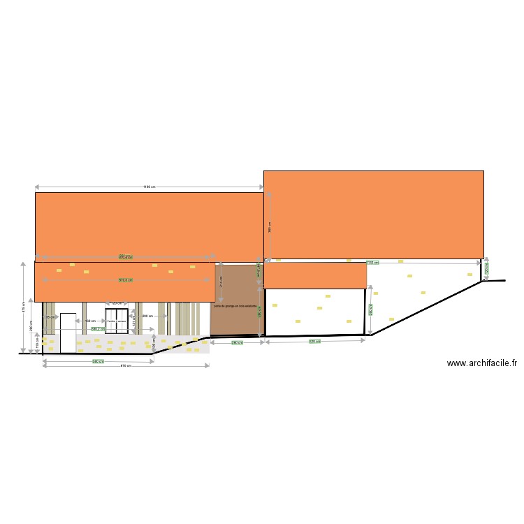 facade nord existant. Plan de 0 pièce et 0 m2