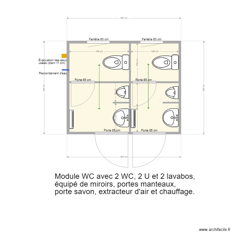 Module WC CTX 08 2U. Plan de 0 pièce et 0 m2