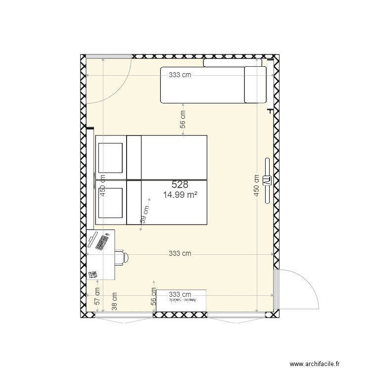 chambre 528bis. Plan de 0 pièce et 0 m2