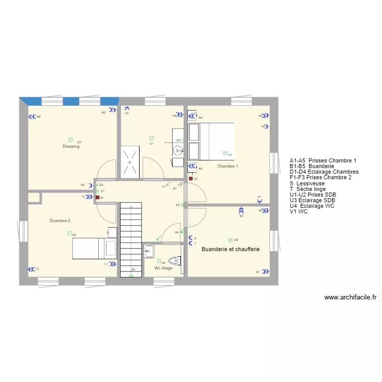 Plan implantation &eacute;tage Juin. Plan de 