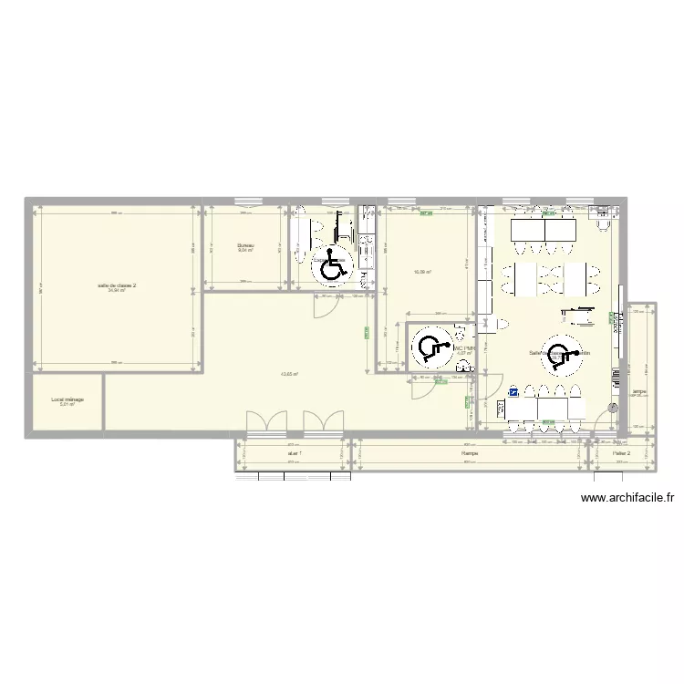 plan de l'&eacute;cole V . Plan de 