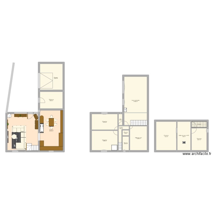 Maison Arthies. Plan de 16 pièces et 175 m2