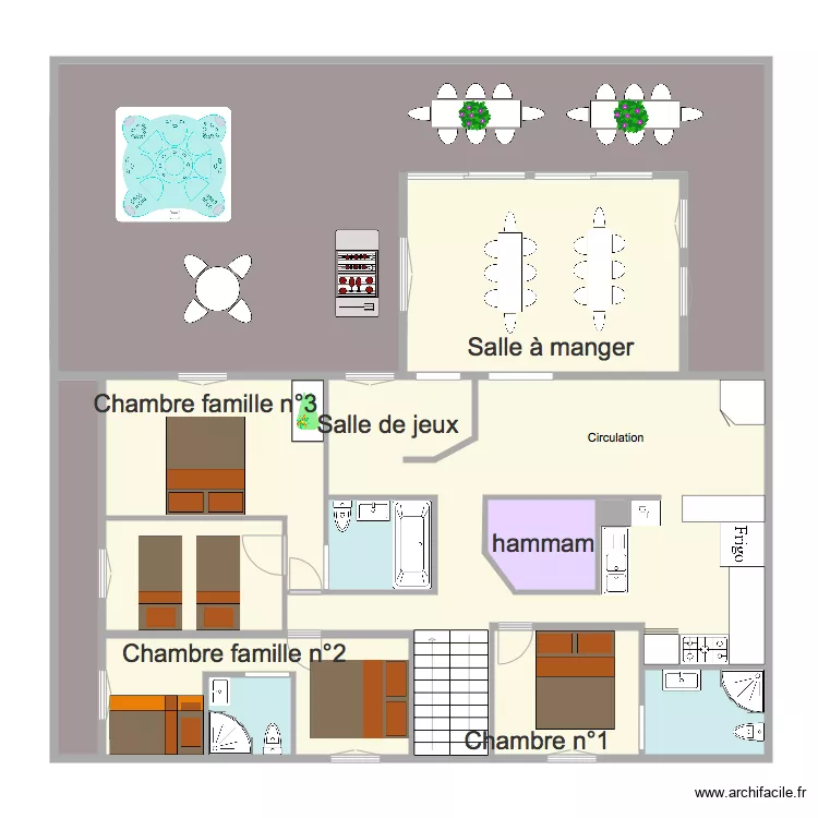 FACADE COTE ROUTE . Plan de 