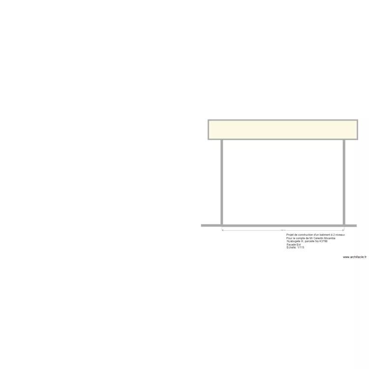Mwamba facade nord. Plan de 