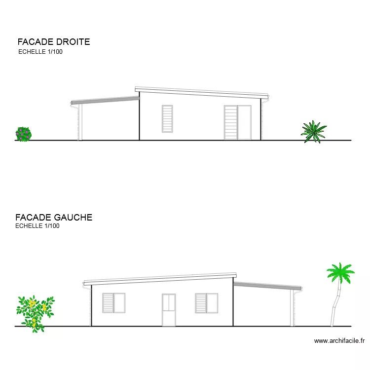 FACADE DROITE GAUCHE VAITI . Plan de FACADE DROITE GAUCHE VAITI . Plan de