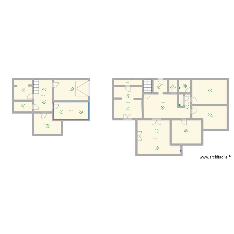 Chef d'oeuvre. Plan de 14 pièces et 228 m2