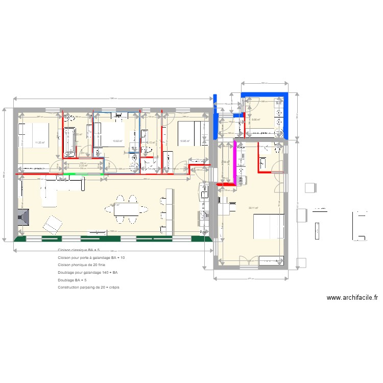 MAISON finie avec doublage et cloisons 4. Plan de 0 pièce et 0 m2