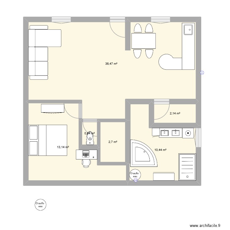 maison moche2. Plan de 6 pièces et 66 m2