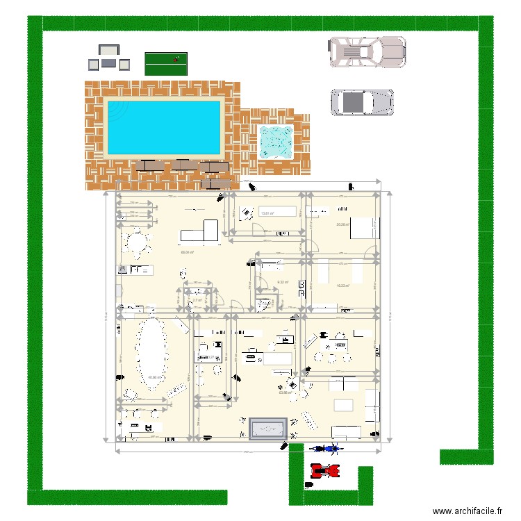 entreprise plus maison deriere. Plan de 0 pièce et 0 m2