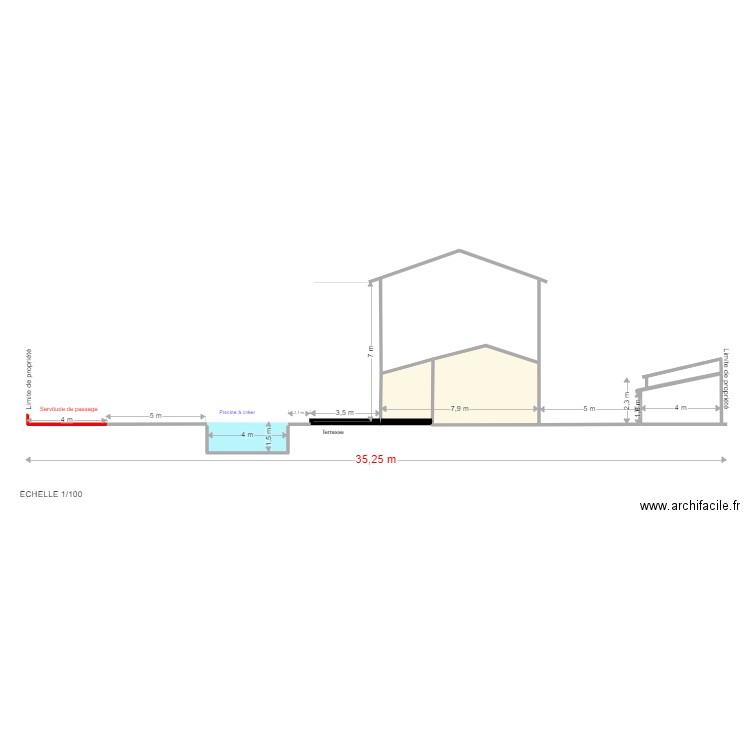 PROPRIETE LADAN DP PISCINE. Plan de 3 pièces et 31 m2