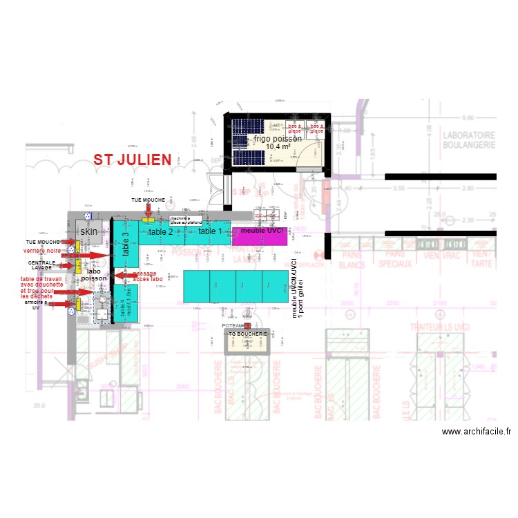 st julien V2. Plan de 2 pièces et 12 m2