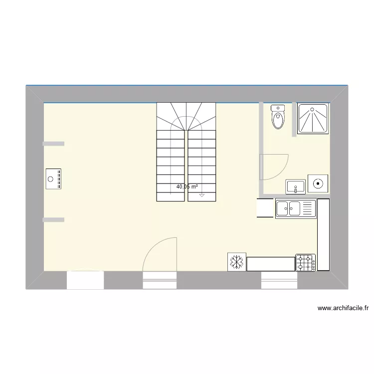 petite maison 40m2. Plan de 